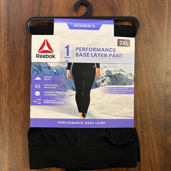 Reebok Women’s 1-Pack Black Performance Base Layer Pant Size 2XL - Picture 3 of 10